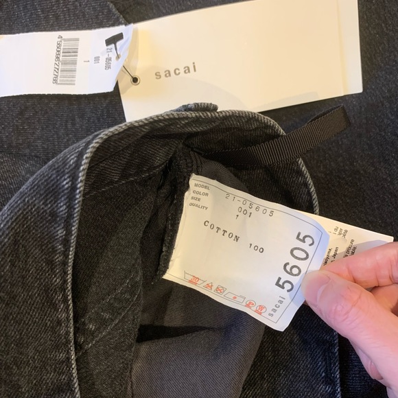 Sacai | Denim Handkerchief MIDI Skirt | Black | 1 (xs) - Picture 10 of 11